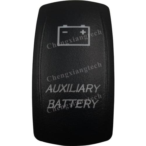Car Boat Truck Backlit Swtich Cap- Laser Engraving- AUXILIARY BATTERY-for Led Carling Arb Narva 4x4 RV Rocker Switch, Cover Only