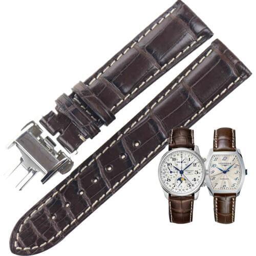 ISUNZUN Watch Band for Longines L2 L4 Watch Strap Crocodile skin Watchband Genuine Leather Brand Durable Exquisite Bracelet