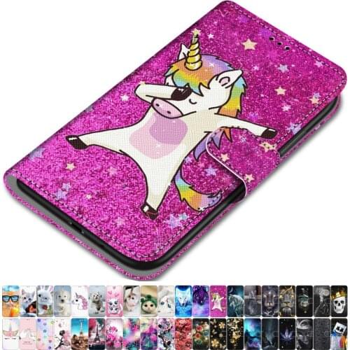 For Case apple iPhone 6 6S 7 8 XR X XS Max PU Leather Phone Cover Animal Floral Tower Unicorn Wolf Lovely Girl Boy Box Capa O08F