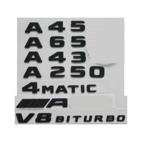 Gloss Black Emblems for Mercedes W176 W177 A35 A45 A250 AMG A200 4MATIC