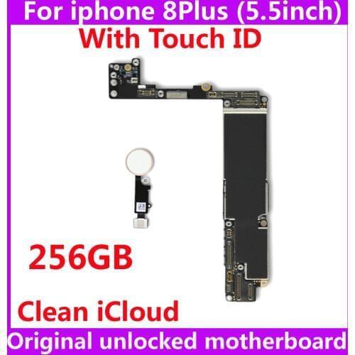 For iphone 8 Plus good working motherboard with / NO touch ID 256GB Original mainboard For Apple A11 IOS system for iphone 8Plus