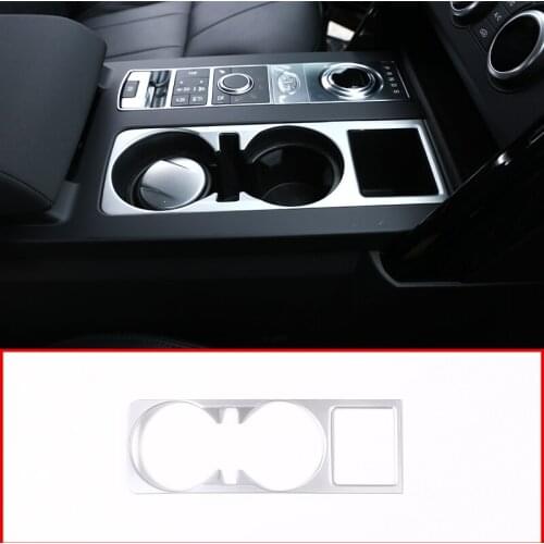For Land Rover Discovery 5 LR5 L462 3.0 V6 2017-2020 Center Console Cup Holder Cover Trim ABS Matte Chrome Interior Accessories