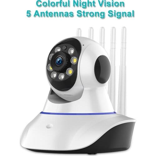 Colorful Night Vision Wifi Camera Indoor 3MP Pan Tilt Wireless IP Camera Home Security Baby Camera 5 Antennas Strong Signal
