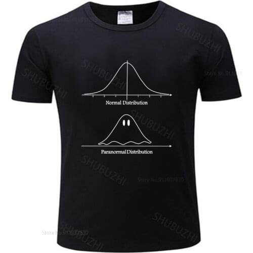 Men o-neck tshirt fashion brand t-shirt black Normal Distribution Paranormal Tshirts Humor Distribution Math Shirt Geometric Tee