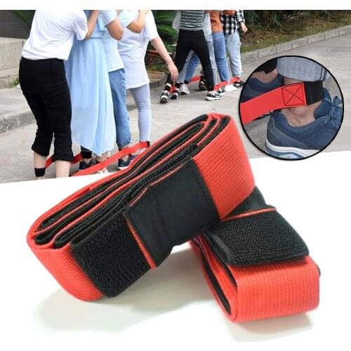 Newly 4 Legged Race Band for Outdoor Team Game Strong Viscosity Canvas Straps for Kids Adults Teamwork Training