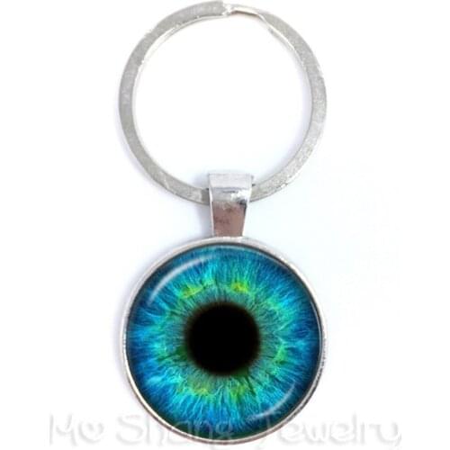 2018 New The Nice Pupil Pattern Keychain 25mm Glass Cabochon Keyring Gift For Best Friends