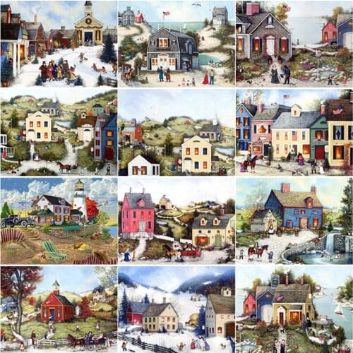 New 5D DIY Diamond Painting Scenery Cross Stitch Snow Scene Diamond Embroidery Full Square Round Drill Home Decor Manual Gift