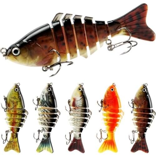 10cm sea bait hard bait road bait mino bait multi-color diving simulation color 7 sections multi-section bait fishing
