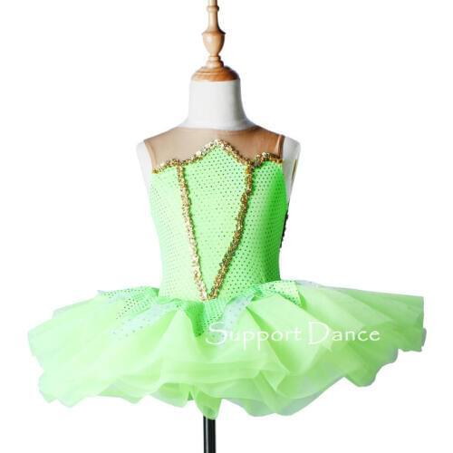 Support Dance See-through Back Professional Ballet Tutu Dress Children Adult Sequin Dance Costume C151