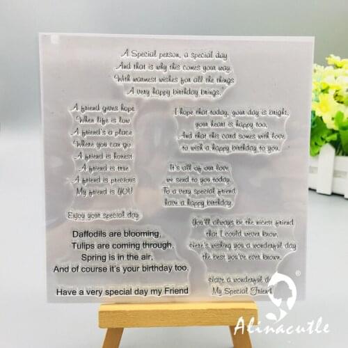 CLEAR STAMPS Best Friend Scrapbooking Handmade Card Album Paper Craft Rubber Transparent Silicon Stamp AlinaCraft