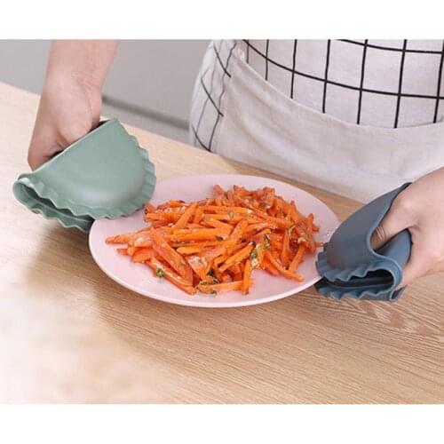1PC Silicone Oven Gloves Microwave Grilling Baking Accessories Oven Mitts Insulation Anti-slip Grips Pot Clips Kitchen Gadgets
