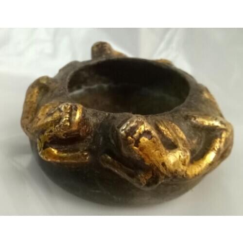 Pure copper sculpture copper pot decorative house lizard shaped ornament