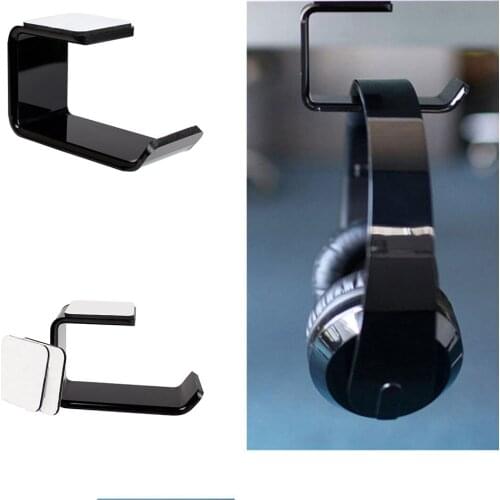 Sticker Acrylic Headphone Bracket Wall Mounted Headset Holder Hanger Under Desk Hook Earphone Sticky Display Stand