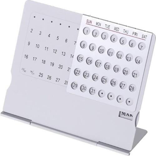 Super Perpetual Unique 100 Years Calendar Aluminum Alloy Metal Table English Calendars Office Desk Decor Gift