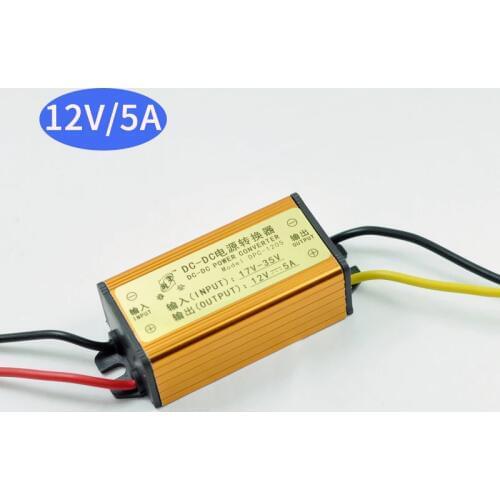 DC-DC 17V-35V 24V TO 12v 5A Buck Converter Step-down power module CAR LED power Waterproof and dustproof Vehicle LED