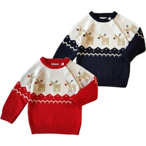 2021 Newborn Baby Sweater Children Clothing Winter Knitting Boys Christmas Sweater Deer Toddler Boy Sweater Baby Girl Clothes