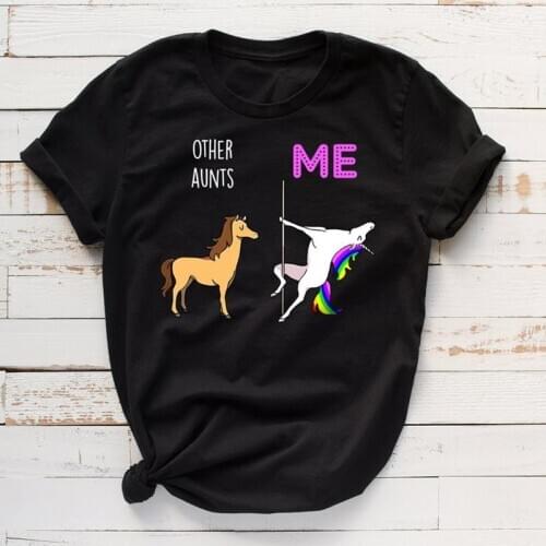 Woman Tshirts Aunt Shirt Auntie Best Gift Future Aunt Funny T-shirt Cotton Tops Woman Tshirts