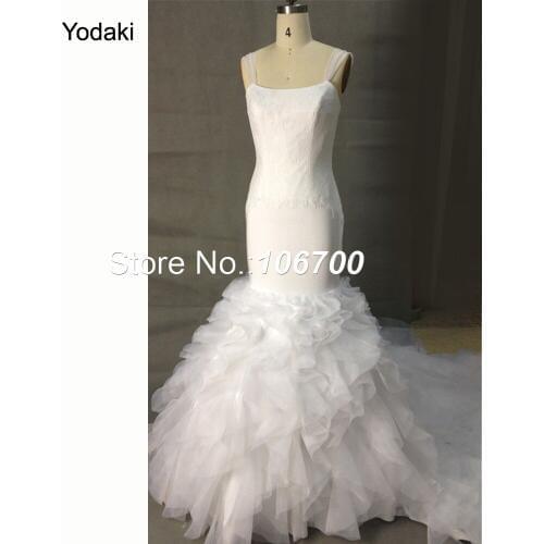 Robe de mariage Lace Mermaid Wedding Dress 2018 for Mariage Layered Ruffled White Ivory Color Gowns JB824