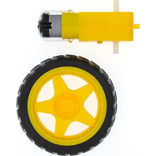 10 set Deceleration DC motor + supporting wheels , a / smart car chassis , motor / robot car wheels Gear Motor with Wheel