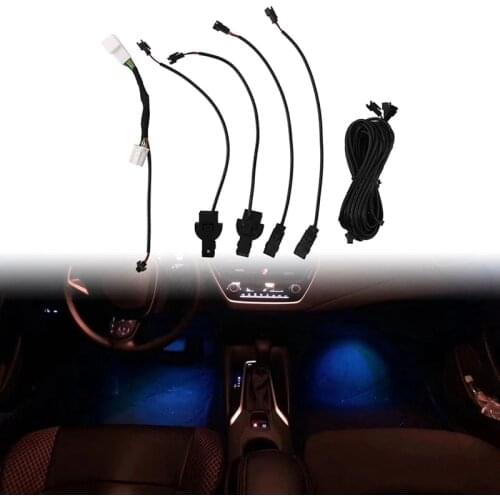 4Pcs LED Foot Light Ambient Light Decorative Light Special Atmosphere Lamp Ice Blue for Toyota RAV4/Wildlander 2019-2021