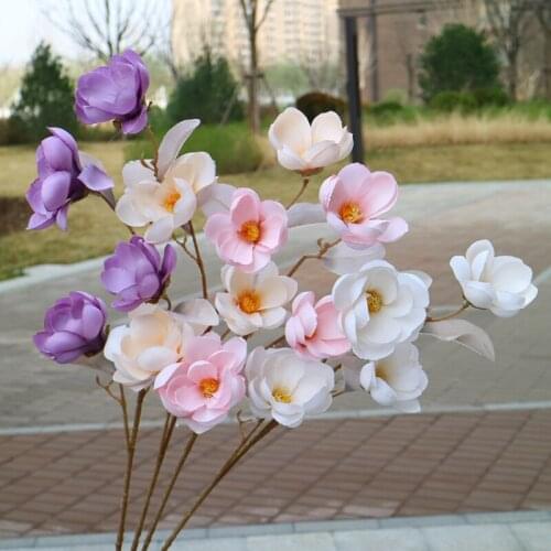 4 forks magnolia artificial flower diy home wedding hall decoration fake flower plant floral arrangement material