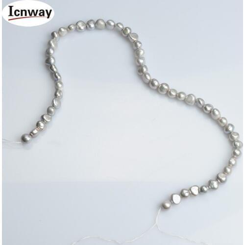 5strands Natural AA baroque gray freshwater Pearl 8-9mm For Jewelry Making 15inches DIY necklace FreeShipping Wholesale