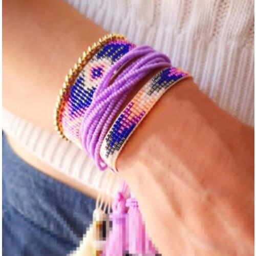 Pretty Bead Turkish MIYUKI Evil Eye Bracelets For Women Jewelry Mexico Pulseras Gift Heart Star Hamsa Hand Men Armband