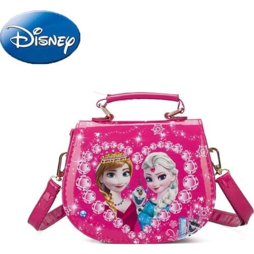 Disney Frozen Princess Elsa Cartoon Handbag Woman Fashion Cute Shoulder Bag New Lady Phone Bag Large Capacity Hobos