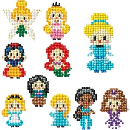 DIY Mini-Patterns Diamond Embroidery Princess Diamond Painting For Children Round Diamond Sticker For Cup Book Phone Decoration