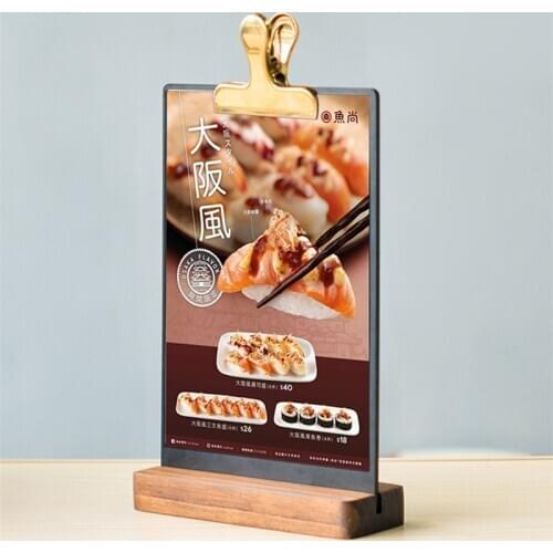 A4 Two Use Double Side Blackboard Table Card Display Stand Menu Price Listing Sign Holder Stand With Metal Clip