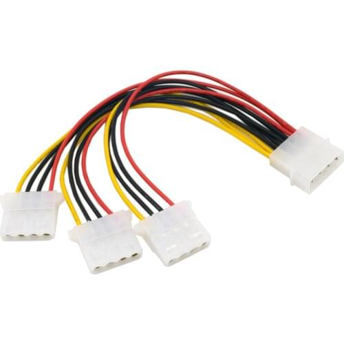 Chenyang Cable PC Desktop IDE 4Pin 4P Molex 1 Female to 3 Male Power Supply Cable 18AWG Wire For Hard Disk Optical Device
