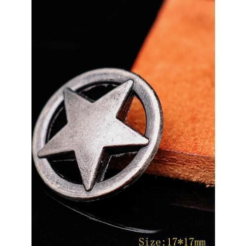 30x 17mm Round Western Texas Star Fasteners Rivet Studs Belt Bag Leathercraft Concho