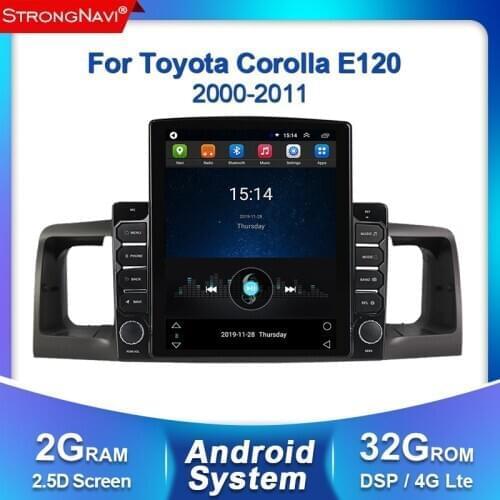 Tesla screen 2 din Android 2+32G 4G lte car radio multimedia player For Toyota Corolla E120 BYD F3 GPS navigation WIFI DSP 2.5D