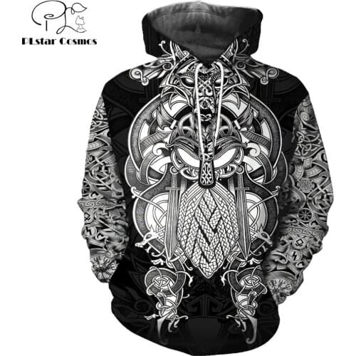 2019 New Fashion Men hoodies 3D All Over Printed Viking Tattoo T-shirt/Hoodie costume Unisex Casual Tracksuit streetwear WS-478