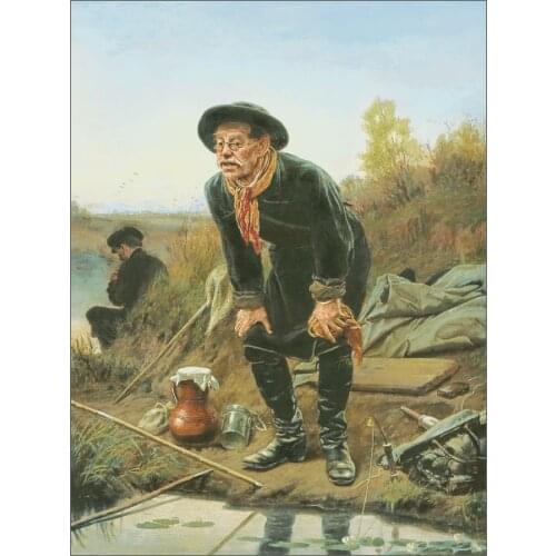 Fisherman fishing Cross Stitch Kit Large format Needlework 14CT Unprinted Embroidery Top Quality Counted DIY Handmade Decoration