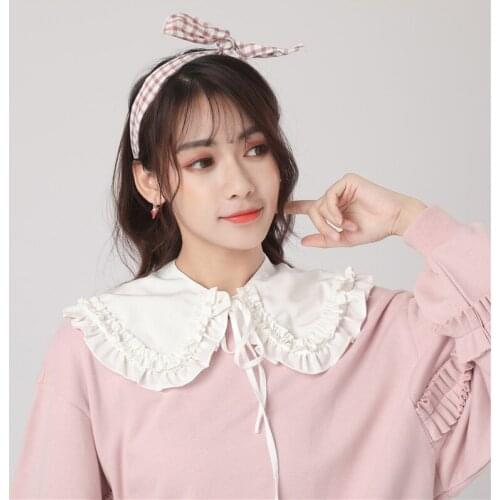 Fake Collar Women Girls 2021 Fashion Japanese All-match Wooden Ears Decorative Stand-up Doll Double Layer Ruffles Shoulder Wrap