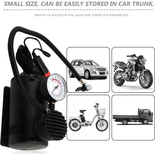 Black Portable Versatile 12V 300PSI Car Tire Tyre Inflator Pump Mini Compact Compressor Pump Car Bike Tyre Air Inflator