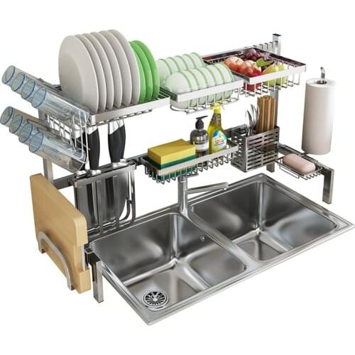 Stainless Steel Kitchen Dish Rack Plate Cutlery Cup Dish Drainer Sink Drying Rack Kitchen Organizer Storage Holder Dishes Racks