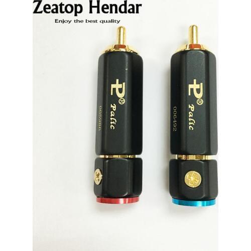 10Pcs High quality Gold Plated Brass Copper Pailiccs RCA Male Plug Jack Plug-in Locking Soldering Audio Connector