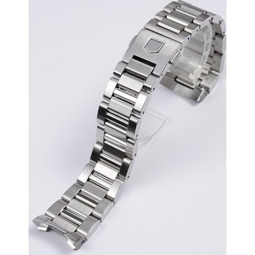 Solid Stainless Steel Strap 22mm 24mm Bracelet Watch Strap For Tag Heuer Calera Series Watch Accessories Band Steel Silver