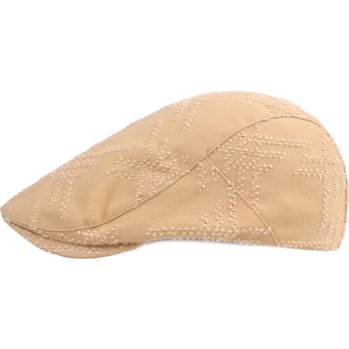 QPALCR Retro Berets Hat For Women Casual Mens Hats Cotton Solid Visors Herringbone Flat Caps Artist Peaked Newsboy Cap