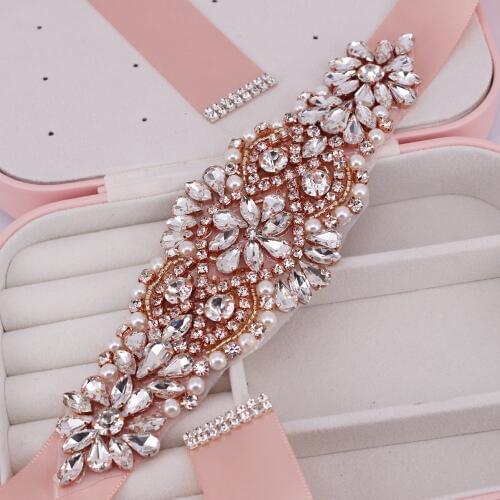 Luxury Wedding Belt Pearl Crystal Bridal Belt Rhinestones rhinestone Belt Sash For Bridal Accessories SM1000