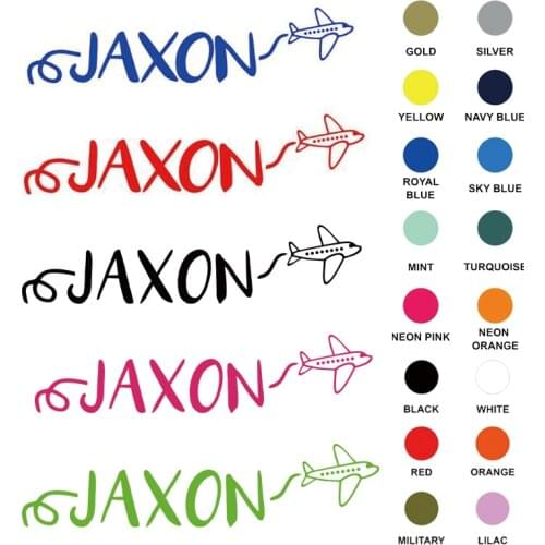 Plane Custom Name Text Iron On Transfer Patches DIY Cartoon Hotfix Heat Vinyl Thermal Sticker for Baby Todder Child T-Shirts