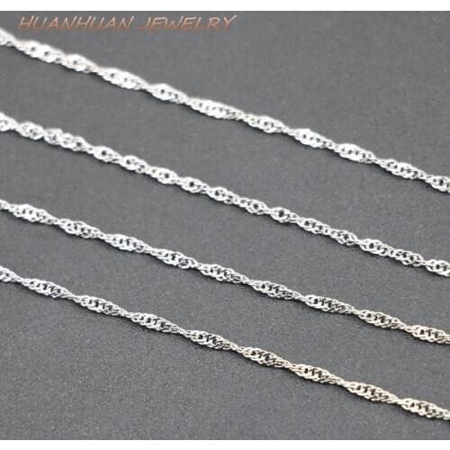 Trendy Womens Link Chain Silver-Color Copper Stainless Steel Necklace Wholesale 3PCS 1.5mm Chains Choker Jewelry 18inch B3386