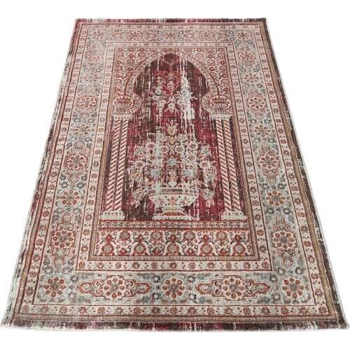Vintage Area Carpet Persian Style Carpet for Living Room Bedroom Mat Slip-Resistant Area Rugs Ethnic high Technology 600.000 Point Density Woven Carpets easy-clean Prayer Carpet 80 x 125 cm