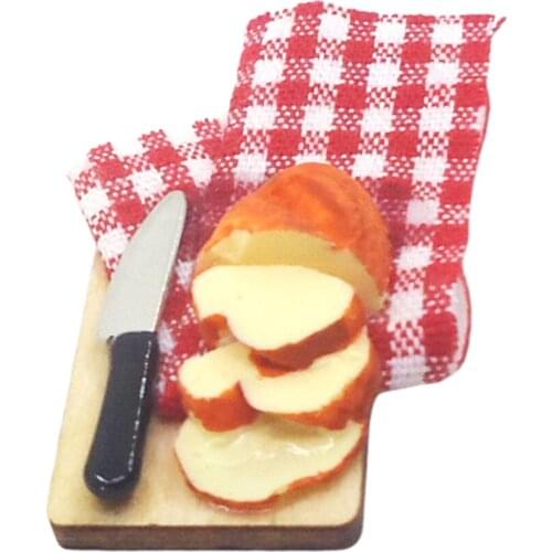 1/12 Scale Dollhouse Miniature Kitchen Bakery Bread Knife Cloth on Board for Dollhouse Kitchen Decoration Accessories