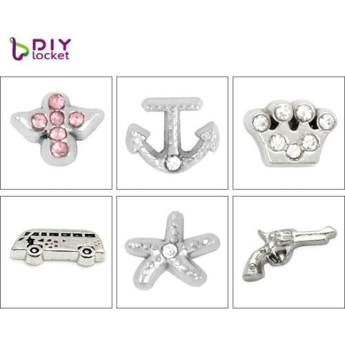 10pcs/lot Crystal Mix Style Floating Charms Zinc Alloy Fit Floating Lockets & Floating Bracelet Locket LSFC042-591