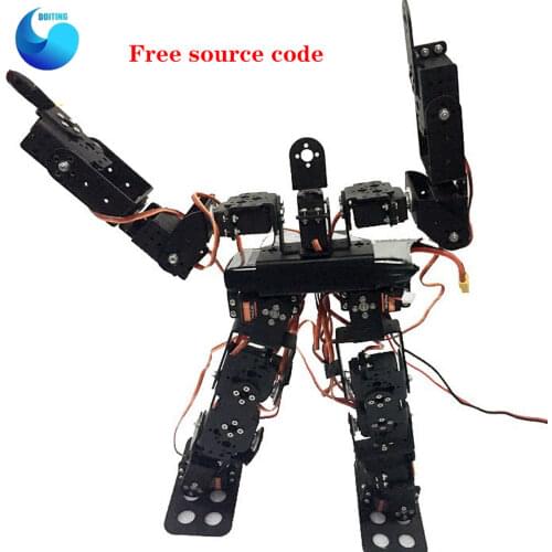 17DOF Biped Robotic Educational Robot Humanoid Robot Kit Servo Bracket Ball Bearing Black Free Send Source Code for DIY