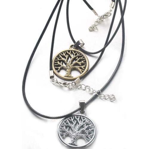 2pcs New Fashion Couple Vintage Tree of Life Pendant Leather Necklace Best Friend Gift Jewelry