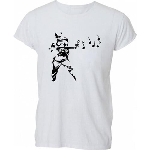 2019 Summer Fashion Casual Men O-Neck T Shirt Banksy War Music Notes Artist Gift T Shirt Tshirt Mens Womens Gift
